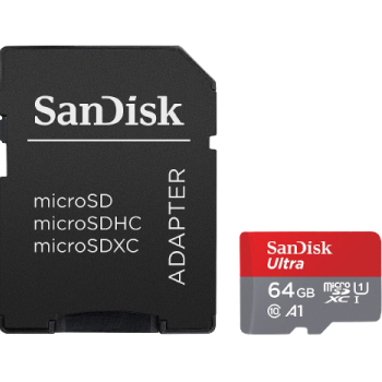 Carte mémoire Sandisk MicroSDHC Ultra 64Go + Adaptateur SD