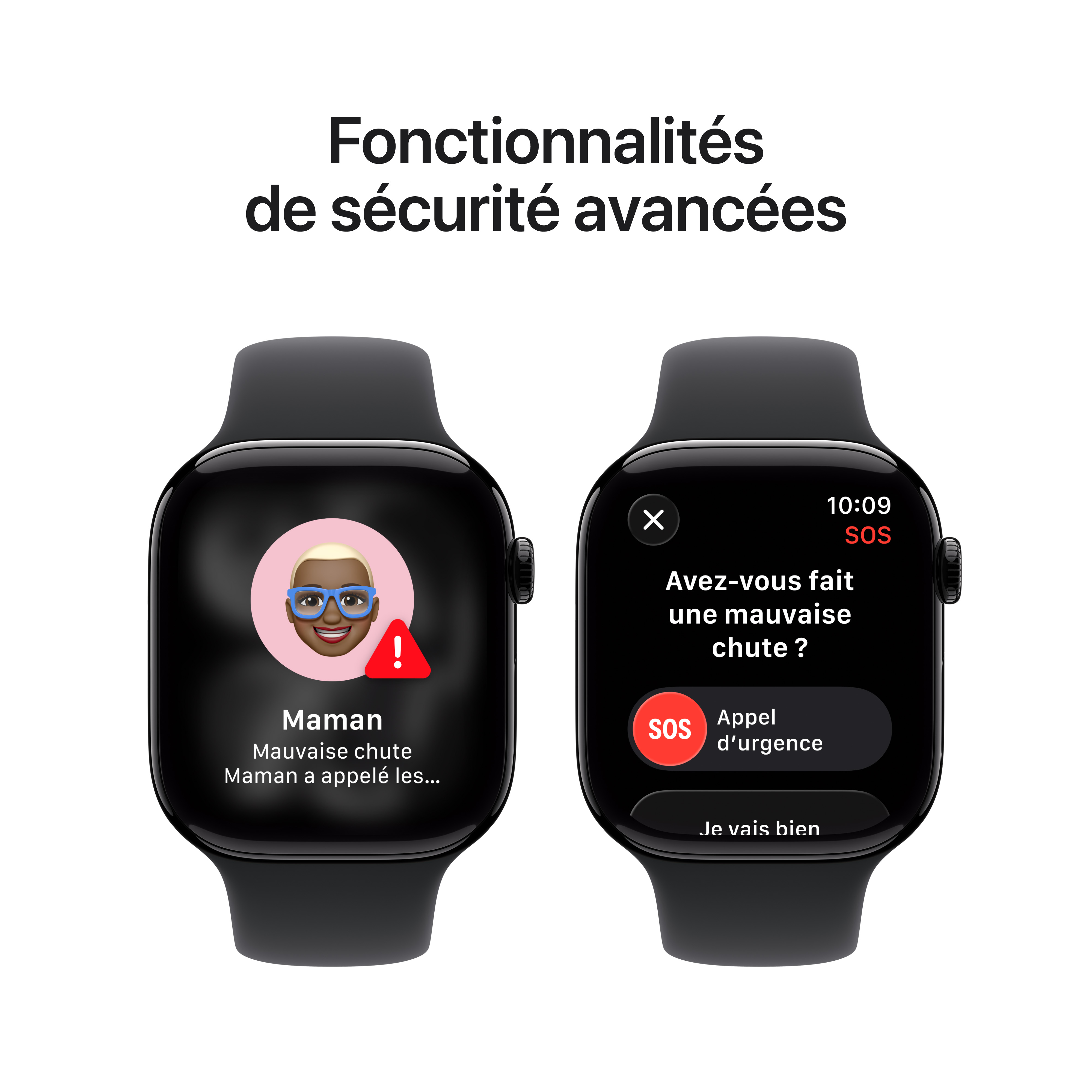 Apple Watch Series 11 - Bracelet Sport boitier Noir de Jais et bracelet Noir