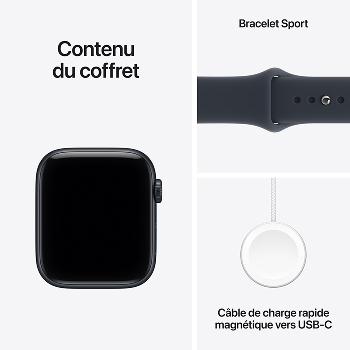 Apple Watch SE 3 - Bracelet Sport boitier Minuit et bracelet Bleu marine