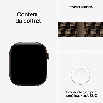 Apple Watch Series 12 - Bracelet Milanais boitier Bronze sombre et bracelet Bronze sombre