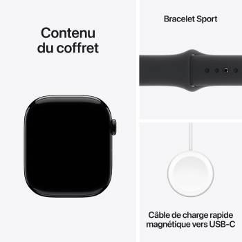 Watch Series 10 - Bracelet Sport boitier Noir de jais et bracelet Noir