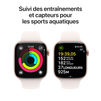 Watch Series 10 - Bracelet Sport boitier Or Rose et bracelet Rose Tendre
