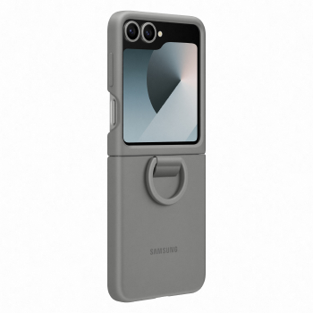 Coque avec anneau pour Samsung Galaxy Z Flip6 gris