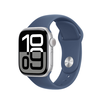 Watch Series 10 - Bracelet Sport boitier Argent et bracelet Denim