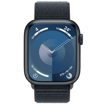 Apple Watch Series 9 - Boucle Sport boitier Noir et bracelet Noir