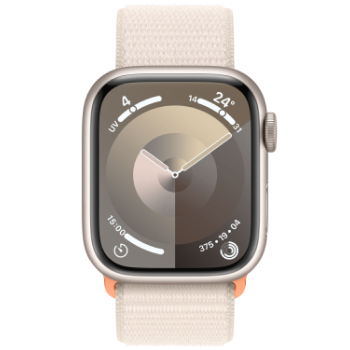 Apple Watch Series 9 - Boucle Sport boitier Blanc et bracelet Blanc