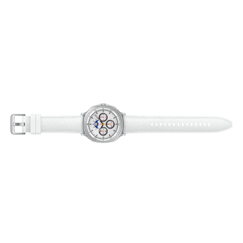 Samsung Galaxy Watch8 Classic boitier Argent et bracelet Blanc