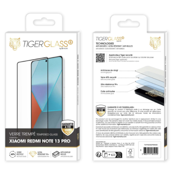 Verre trempé Tiger Glass+ pour Xiaomi Redmi Note 13 Pro 5G - SFR