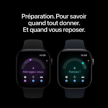 Apple Watch Series 12 - Bracelet Sport boitier Gris sidéral et bracelet Bleu marine