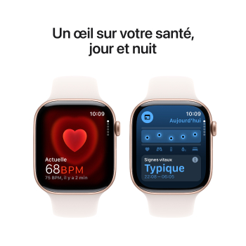 Watch Series 10 - Bracelet Sport boitier Or Rose et bracelet Rose Tendre