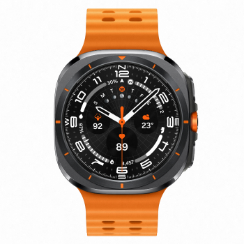 Samsung Galaxy Watch Ultra boitier Gris Titane et bracelet Orange