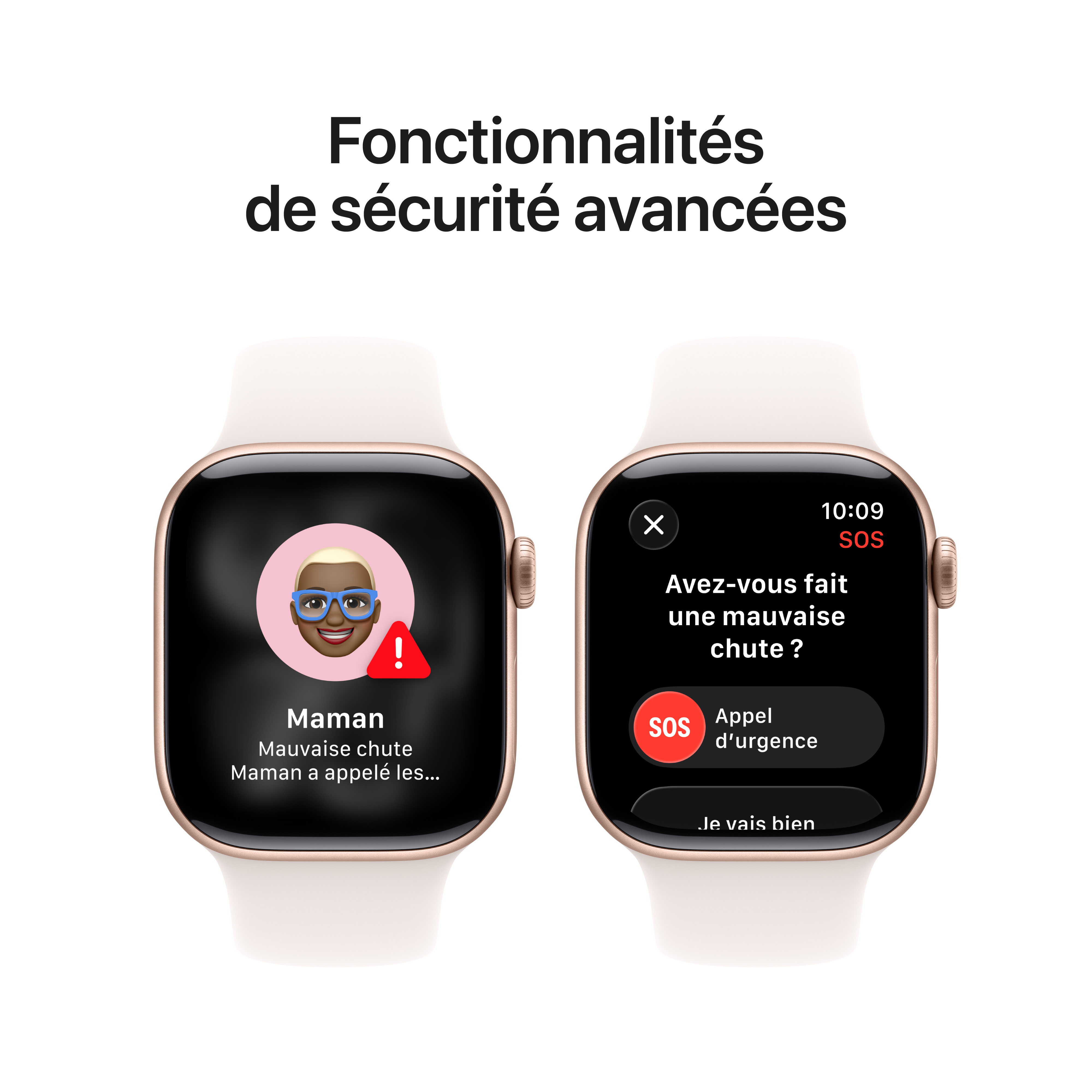 Apple Watch Series 11 - Bracelet Sport boitier Or rose et bracelet Rose