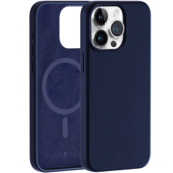 Coque silicone navy Force Case MagSafe pour iPhone 15 Pro