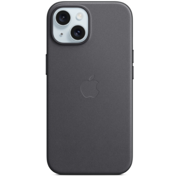 Coque en tissage fin MagSafe noir pour iPhone 15 Plus