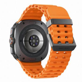 Samsung Galaxy Watch Ultra boitier Gris Titane et bracelet Orange