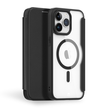 Etui folio noir Force Case MagSafe pour iPhone 15 Pro