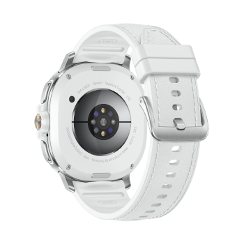 Samsung Galaxy Watch8 Classic boitier Argent et bracelet Blanc