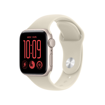 Apple Watch SE 3 - Bracelet Sport boitier Lumière stellaire et bracelet Sable