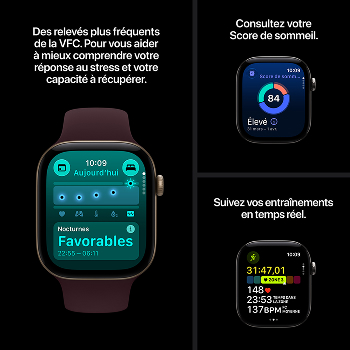 Apple Watch Series 12 - Bracelet Sport boitier Gris sidéral et bracelet Bleu marine