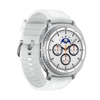 Samsung Galaxy Watch8 Classic boitier Argent et bracelet Blanc