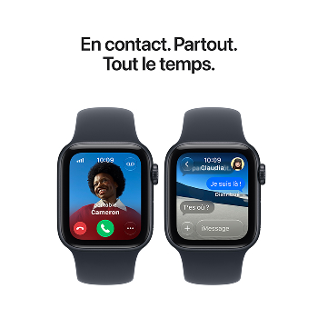 Apple Watch SE 3 - Bracelet Sport boitier Minuit et bracelet Bleu marine