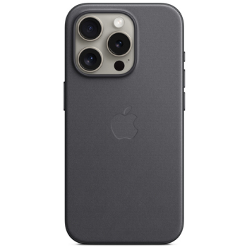 Coque en tissage fin MagSafe noir pour iPhone 15 Pro Max