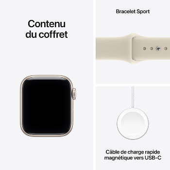 Apple Watch SE 3 - Bracelet Sport boitier Lumière stellaire et bracelet Sable