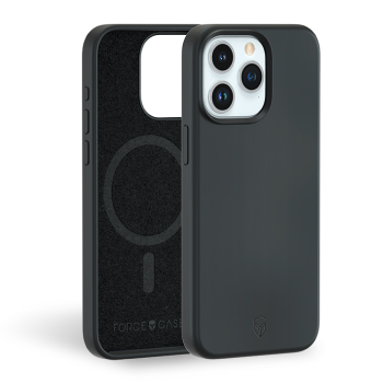 Coque silicone noir Force Case MagSafe pour iPhone 15 Pro