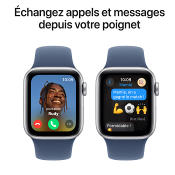 Watch SE boitier Argent et bracelet Denim