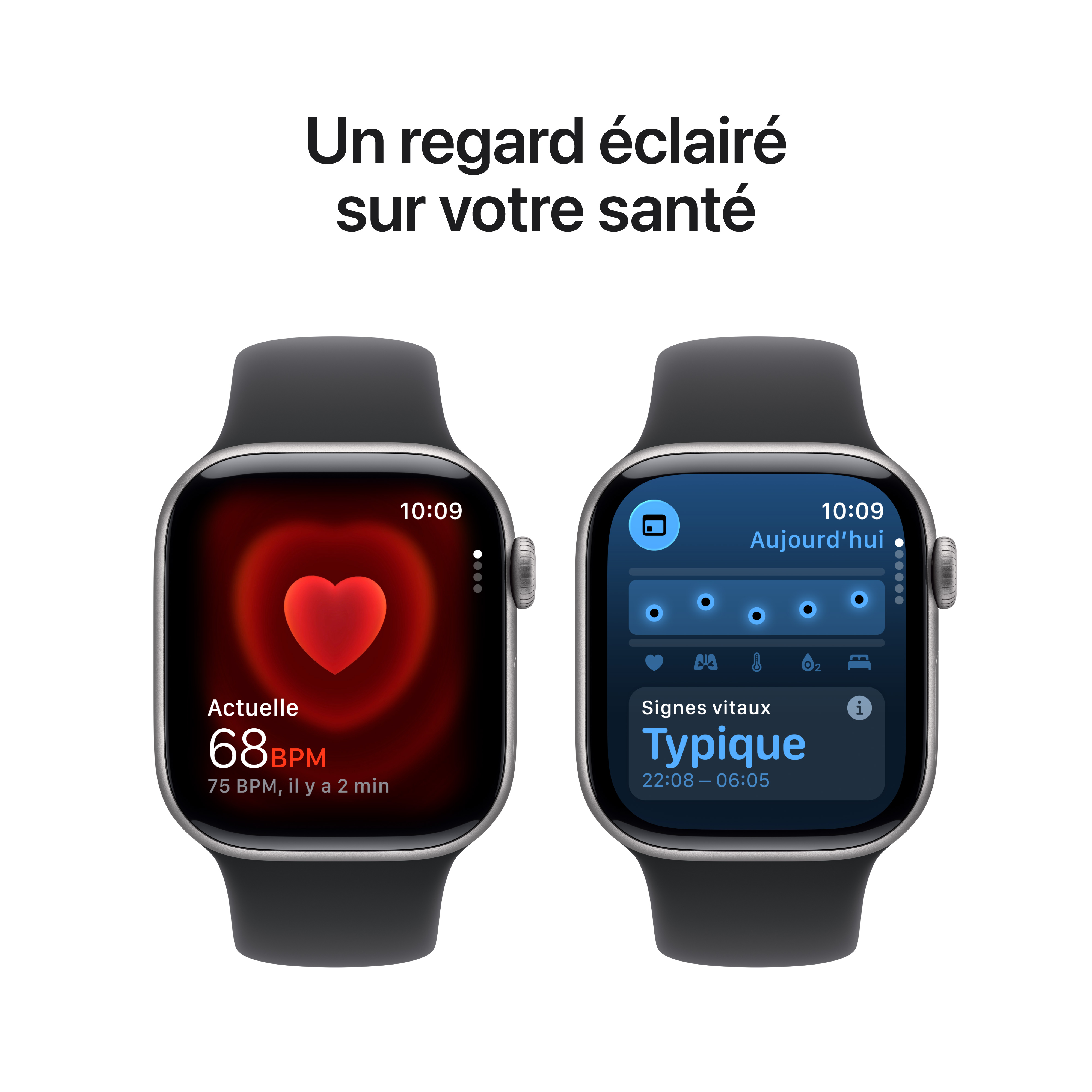 Apple Watch Series 11 - Bracelet Sport boitier Gris sidéral et bracelet Noir