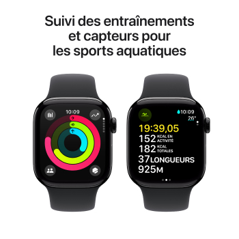 Watch Series 10 - Bracelet Sport boitier Noir de jais et bracelet Noir