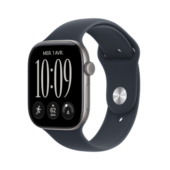 Apple Watch Series 12 - Bracelet Sport boitier Gris sidéral et bracelet Bleu marine