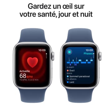 Watch SE boitier Argent et bracelet Denim