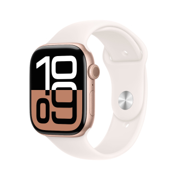Watch Series 10 - Bracelet Sport boitier Or Rose et bracelet Rose Tendre