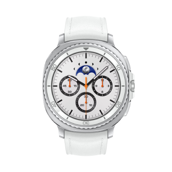 Samsung Galaxy Watch8 Classic boitier Argent et bracelet Blanc