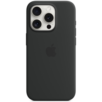 Coque silicone MagSafe noir pour iPhone 15 Pro