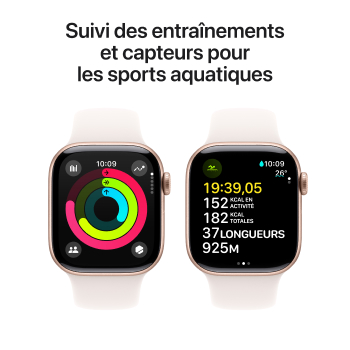 Watch Series 10 - Bracelet Sport boitier Or rose et bracelet Rose tendre
