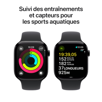 Watch Series 10 - Bracelet Sport boitier Noir de jais et bracelet Noir