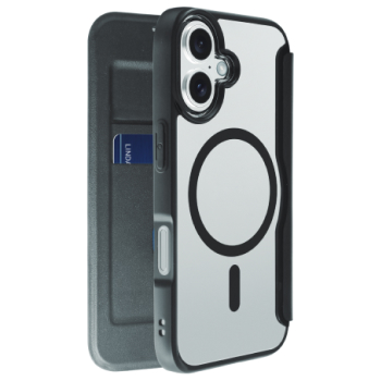 Etui folio Tiger Case noir MagSafe pour iPhone 16