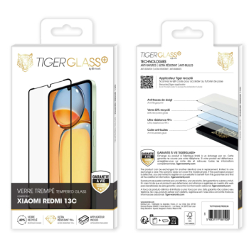 Verre trempé Tiger Glass+ pour Xiaomi Redmi 13C - SFR Accessoires