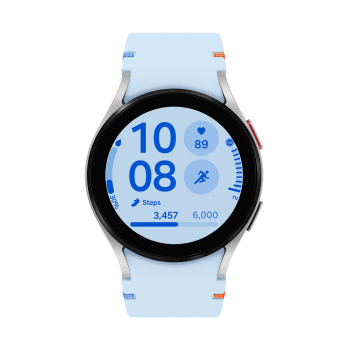 Samsung Galaxy Watch FE boitier Argent et bracelet Bleu