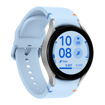 Samsung Galaxy Watch FE boitier Argent et bracelet Bleu