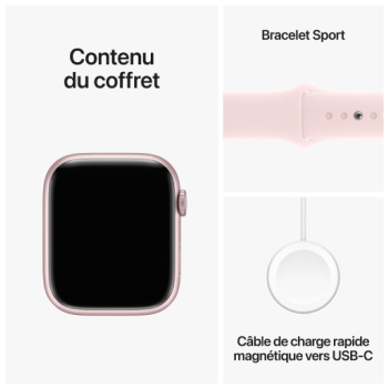 Watch Series 9 - Bracelet Sport boitier Rose et bracelet Rose