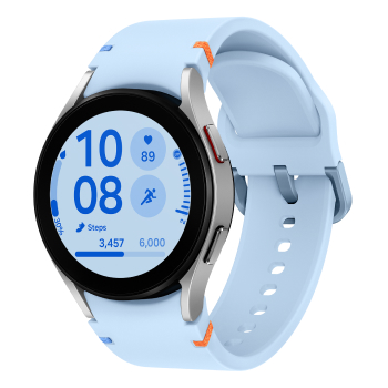 Samsung Galaxy Watch FE boitier Argent et bracelet Bleu