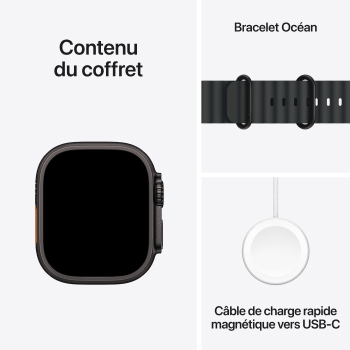Apple Watch Ultra 2 - Boucle Océan boitier Noir et bracelet Océan noir