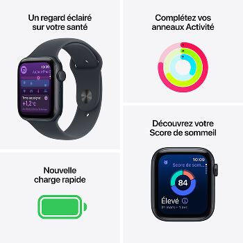 Apple Watch SE 3 - Bracelet Sport boitier Minuit et bracelet Minuit