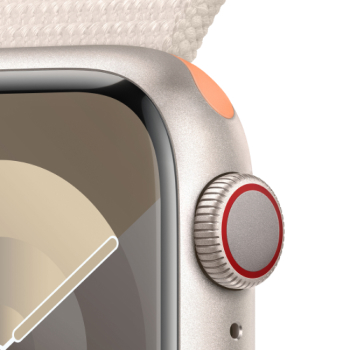 Apple Watch Series 9 - Boucle Sport boitier Blanc et bracelet Blanc