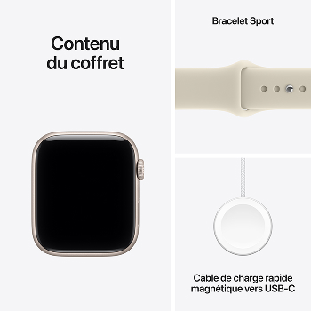 Apple Watch SE 3 - Bracelet Sport boitier Lumière stellaire et bracelet Sable