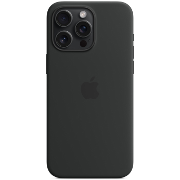 Coque silicone MagSafe noir pour iPhone 15 Pro Max