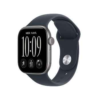 Apple Watch Series 12 - Bracelet Sport boitier Gris sidéral et bracelet Bleu marine